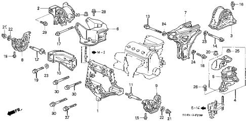 1999 civic EX 4 DOOR 5MT MT ENGINE MOUNTS diagram 1999 civic EX 4 DOOR 5MT MT ENGINE MOUNTS diagram