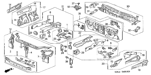 1998 civic GX 4 DOOR 4AT FRONT BULKHEAD diagram 1998 civic GX 4 DOOR 4AT FRONT BULKHEAD diagram