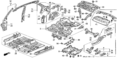 1998 civic LX 4 DOOR 5MT INNER PANEL diagram 1998 civic LX 4 DOOR 5MT INNER PANEL diagram
