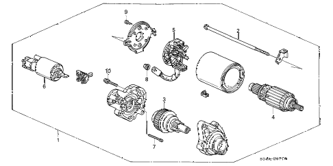 1999 civic EX 4 DOOR 5MT STARTER MOTOR (1) diagram 1999 civic EX 4 DOOR 5MT STARTER MOTOR (1) diagram