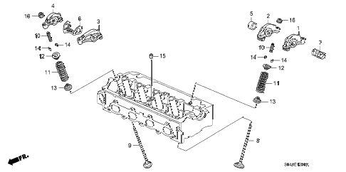 1998 civic DX 4 DOOR 5MT VALVE - ROCKER ARM (SOHC) diagram 1998 civic DX 4 DOOR 5MT VALVE - ROCKER ARM (SOHC) diagram