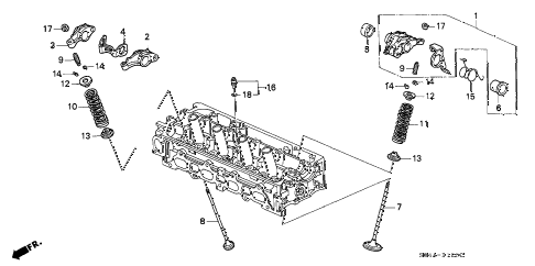 2000 civic GX 4 DOOR 4AT VALVE - ROCKER ARM (CNG) diagram 2000 civic GX 4 DOOR 4AT VALVE - ROCKER ARM (CNG) diagram