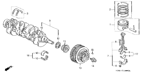 2000 civic DX 4 DOOR 5MT CRANKSHAFT - PISTON diagram 2000 civic DX 4 DOOR 5MT CRANKSHAFT - PISTON diagram