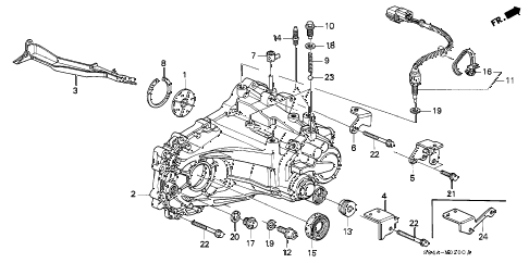 1999 civic LX 4 DOOR 5MT MT TRANSMISSION HOUSING diagram 1999 civic LX 4 DOOR 5MT MT TRANSMISSION HOUSING diagram