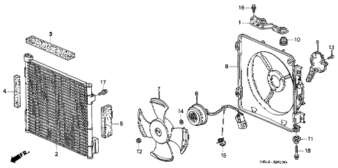 1998 civic DX 4 DOOR 5MT A/C AIR CONDITIONER (CONDENSER) diagram 1998 civic DX 4 DOOR 5MT A/C AIR CONDITIONER (CONDENSER) diagram
