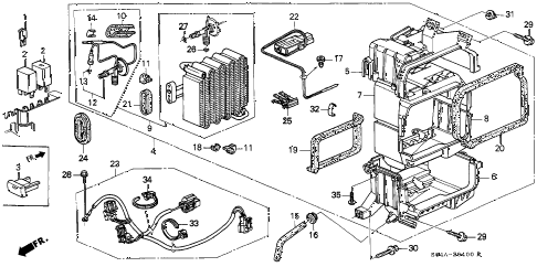 1998 civic DX 4 DOOR 5MT A/C UNIT (1) diagram 1998 civic DX 4 DOOR 5MT A/C UNIT (1) diagram