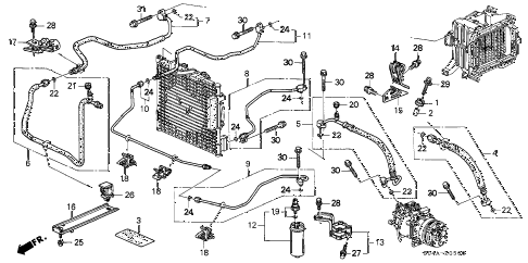2000 civic DX 4 DOOR 5MT A/C HOSES - PIPES diagram 2000 civic DX 4 DOOR 5MT A/C HOSES - PIPES diagram