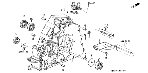 2000 cr-v SE(SUZUKA) 5 DOOR 4AT AT TORQUE CONVERTER HOUSING (4WD) diagram 2000 cr-v SE(SUZUKA) 5 DOOR 4AT AT TORQUE CONVERTER HOUSING (4WD) diagram
