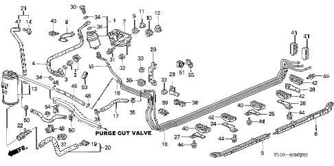 1997 cr-v LX(4WD ABS) 5 DOOR 4AT FUEL PIPE (1) diagram 1997 cr-v LX(4WD ABS) 5 DOOR 4AT FUEL PIPE (1) diagram