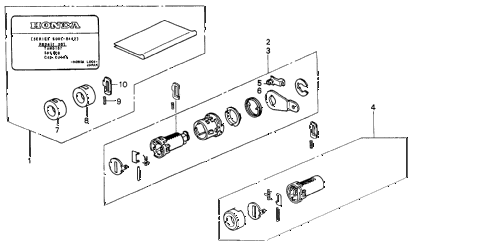 1998 cr-v LX(4WD) 5 DOOR 5MT KEY CYLINDER KIT diagram 1998 cr-v LX(4WD) 5 DOOR 5MT KEY CYLINDER KIT diagram