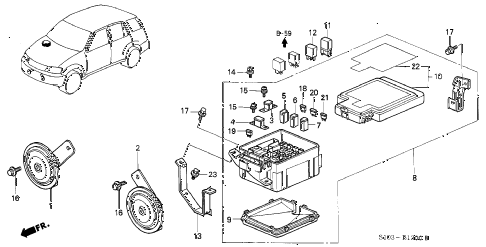 2001 cr-v EX 5 DOOR 5MT CONTROL UNIT (ENGINE ROOM) diagram 2001 cr-v EX 5 DOOR 5MT CONTROL UNIT (ENGINE ROOM) diagram