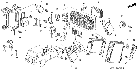 2001 cr-v LX(4WD,SUZUKA) 5 DOOR 5MT CONTROL UNIT (CABIN) diagram 2001 cr-v LX(4WD,SUZUKA) 5 DOOR 5MT CONTROL UNIT (CABIN) diagram