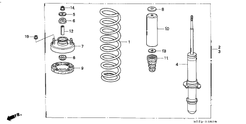 2000 cr-v LX(4WD,SUZUKA) 5 DOOR 5MT FRONT SHOCK ABSORBER diagram 2000 cr-v LX(4WD,SUZUKA) 5 DOOR 5MT FRONT SHOCK ABSORBER diagram