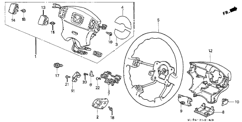 2000 cr-v EX(SUZUKA) 5 DOOR 4AT STEERING WHEEL (SRS) diagram 2000 cr-v EX(SUZUKA) 5 DOOR 4AT STEERING WHEEL (SRS) diagram