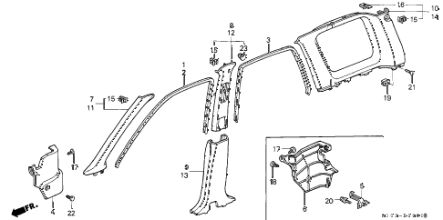 2000 cr-v LX(2WD,SUZUKA) 5 DOOR 4AT PILLAR GARNISH diagram 2000 cr-v LX(2WD,SUZUKA) 5 DOOR 4AT PILLAR GARNISH diagram