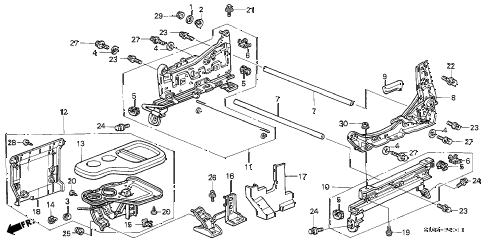 2001 cr-v LX(4WD,SUZUKA) 5 DOOR 5MT FRONT SEAT COMPONENTS (L.) (2) diagram 2001 cr-v LX(4WD,SUZUKA) 5 DOOR 5MT FRONT SEAT COMPONENTS (L.) (2) diagram