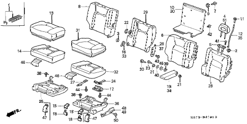 2001 cr-v SE(SUZUKA) 5 DOOR 4AT REAR SEAT diagram 2001 cr-v SE(SUZUKA) 5 DOOR 4AT REAR SEAT diagram