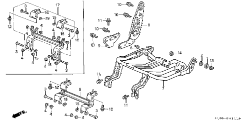 1999 cr-v LX(4WD) 5 DOOR 5MT REAR SEAT COMPONENTS (R.) (1) diagram 1999 cr-v LX(4WD) 5 DOOR 5MT REAR SEAT COMPONENTS (R.) (1) diagram