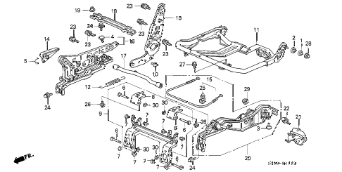 2000 cr-v EX(SUZUKA) 5 DOOR 5MT REAR SEAT COMPONENTS (R.) (2) diagram 2000 cr-v EX(SUZUKA) 5 DOOR 5MT REAR SEAT COMPONENTS (R.) (2) diagram