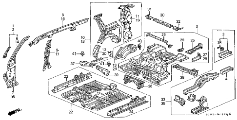 2001 cr-v LX(2WD,SUZUKA) 5 DOOR 4AT INNER PANEL diagram 2001 cr-v LX(2WD,SUZUKA) 5 DOOR 4AT INNER PANEL diagram