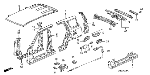 2000 cr-v EX(SUZUKA) 5 DOOR 5MT OUTER PANEL (PLASMA STYLE PANEL) diagram 2000 cr-v EX(SUZUKA) 5 DOOR 5MT OUTER PANEL (PLASMA STYLE PANEL) diagram
