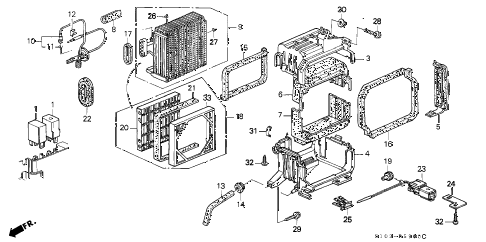 2001 cr-v LX(4WD,SUZUKA) 5 DOOR 4AT A/C COOLING UNIT diagram 2001 cr-v LX(4WD,SUZUKA) 5 DOOR 4AT A/C COOLING UNIT diagram