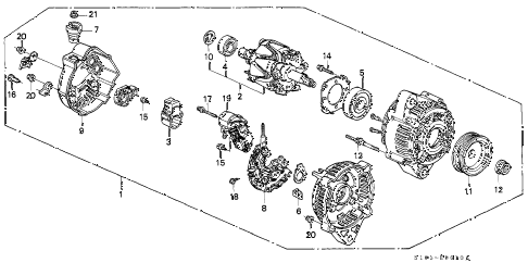 2001 cr-v LX(2WD,SUZUKA) 5 DOOR 4AT ALTERNATOR (DENSO) diagram 2001 cr-v LX(2WD,SUZUKA) 5 DOOR 4AT ALTERNATOR (DENSO) diagram