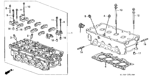 2001 cr-v EX(SUZUKA) 5 DOOR 5MT CYLINDER HEAD diagram 2001 cr-v EX(SUZUKA) 5 DOOR 5MT CYLINDER HEAD diagram