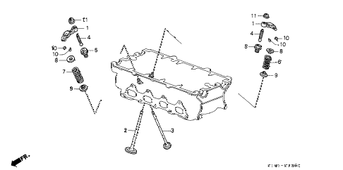 1998 cr-v EX 5 DOOR 5MT VALVE - ROCKER ARM diagram 1998 cr-v EX 5 DOOR 5MT VALVE - ROCKER ARM diagram