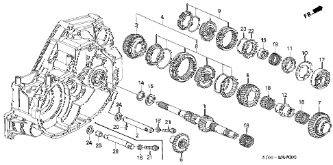 2001 cr-v EX 5 DOOR 5MT MT MAINSHAFT diagram 2001 cr-v EX 5 DOOR 5MT MT MAINSHAFT diagram