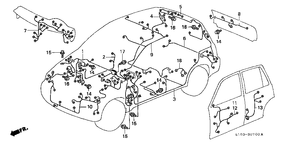 Honda crv door wiring harness #3