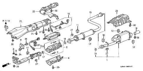 2001 prelude TYPESH 2 DOOR 5MT EXHAUST PIPE (2) diagram 2001 prelude TYPESH 2 DOOR 5MT EXHAUST PIPE (2) diagram