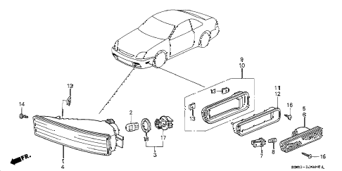 1997 prelude TYPESH 2 DOOR 5MT COMBINATION LIGHT diagram 1997 prelude TYPESH 2 DOOR 5MT COMBINATION LIGHT diagram