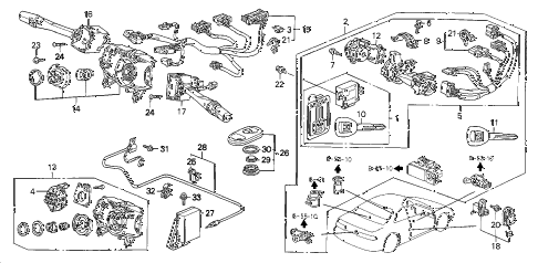 1999 prelude BASE 2 DOOR 5MT COMBINATION SWITCH diagram 1999 prelude BASE 2 DOOR 5MT COMBINATION SWITCH diagram