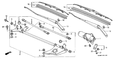 1997 prelude TYPESH 2 DOOR 5MT WINDSHIELD WIPER diagram 1997 prelude TYPESH 2 DOOR 5MT WINDSHIELD WIPER diagram