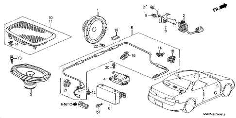 1999 prelude BASE 2 DOOR 5MT RADIO ANTENNA - SPEAKER diagram 1999 prelude BASE 2 DOOR 5MT RADIO ANTENNA - SPEAKER diagram
