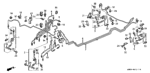 2000 prelude TYPESH 2 DOOR 5MT BRAKE LINES (ABS) diagram 2000 prelude TYPESH 2 DOOR 5MT BRAKE LINES (ABS) diagram