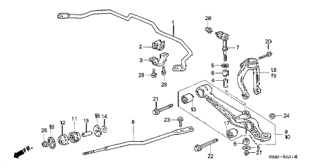 1997 prelude BASE 2 DOOR 5MT FRONT LOWER ARM (1) diagram 1997 prelude BASE 2 DOOR 5MT FRONT LOWER ARM (1) diagram