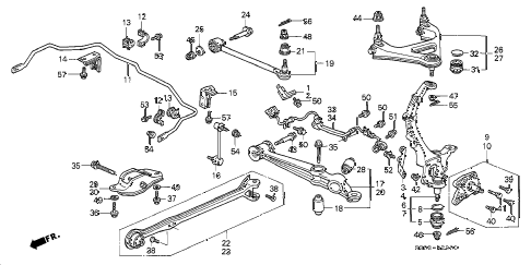 1998 prelude BASE 2 DOOR 5MT REAR LOWER ARM diagram 1998 prelude BASE 2 DOOR 5MT REAR LOWER ARM diagram