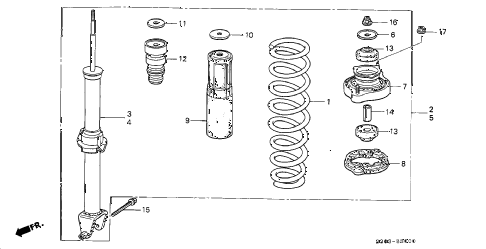1999 prelude BASE 2 DOOR 5MT REAR SHOCK ABSORBER diagram 1999 prelude BASE 2 DOOR 5MT REAR SHOCK ABSORBER diagram