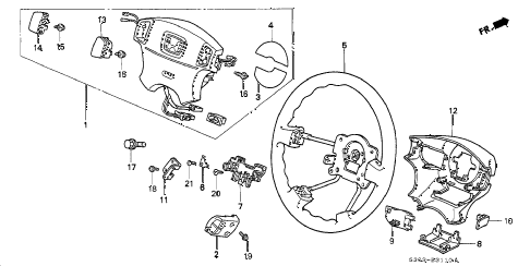 2000 prelude BASE 2 DOOR 5MT STEERING WHEEL (SRS) diagram 2000 prelude BASE 2 DOOR 5MT STEERING WHEEL (SRS) diagram