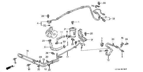2000 prelude TYPESH 2 DOOR 5MT P.S. HOSES - PIPES diagram 2000 prelude TYPESH 2 DOOR 5MT P.S. HOSES - PIPES diagram