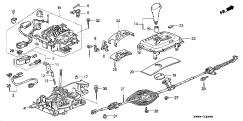 2001 prelude BASE 2 DOOR 4AT SELECT LEVER diagram 2001 prelude BASE 2 DOOR 4AT SELECT LEVER diagram