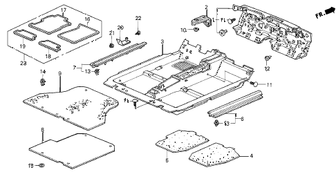 1997 prelude BASE 2 DOOR 5MT FLOOR MAT diagram 1997 prelude BASE 2 DOOR 5MT FLOOR MAT diagram