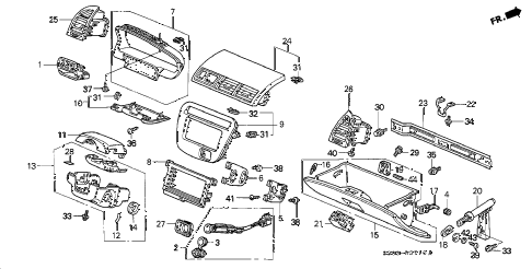 1998 prelude BASE 2 DOOR 5MT INSTRUMENT PANEL GARNISH diagram 1998 prelude BASE 2 DOOR 5MT INSTRUMENT PANEL GARNISH diagram