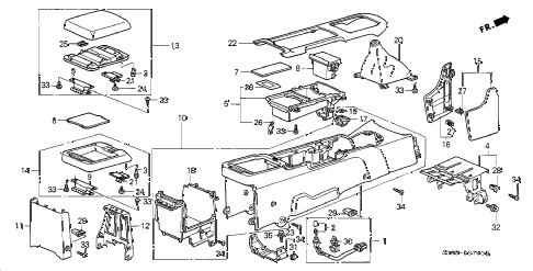 2001 prelude BASE 2 DOOR 4AT CONSOLE diagram 2001 prelude BASE 2 DOOR 4AT CONSOLE diagram