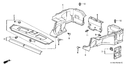 1997 prelude BASE 2 DOOR 5MT REAR TRAY - TRUNK GARNISH diagram 1997 prelude BASE 2 DOOR 5MT REAR TRAY - TRUNK GARNISH diagram