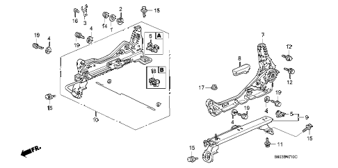1999 prelude BASE 2 DOOR 5MT FRONT SEAT COMPONENTS (1) diagram 1999 prelude BASE 2 DOOR 5MT FRONT SEAT COMPONENTS (1) diagram
