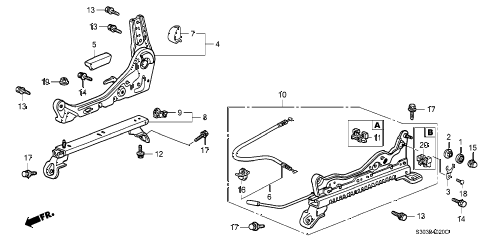 2000 prelude BASE 2 DOOR 5MT FRONT SEAT COMPONENTS (2) diagram 2000 prelude BASE 2 DOOR 5MT FRONT SEAT COMPONENTS (2) diagram