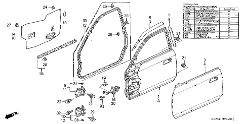 1997 prelude TYPESH 2 DOOR 5MT DOOR PANEL diagram 1997 prelude TYPESH 2 DOOR 5MT DOOR PANEL diagram